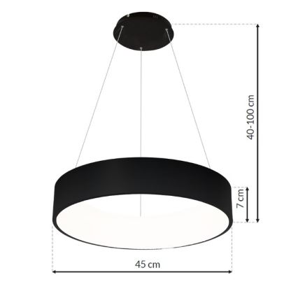 Candelabro suspenso LED OHIO BLACK LED/24W/230V