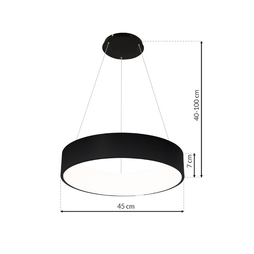 Candelabro suspenso LED OHIO BLACK LED/24W/230V