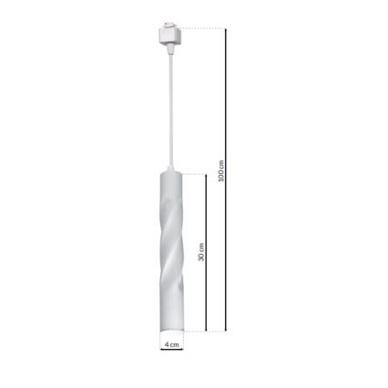 Candelabro suspenso LED para sistema de carril TRACK PENDANT LED/3W/230V branco