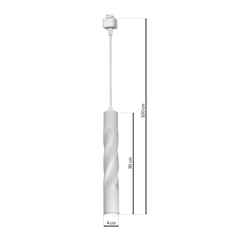 Candelabro suspenso LED para sistema de carril TRACK PENDANT LED/3W/230V branco