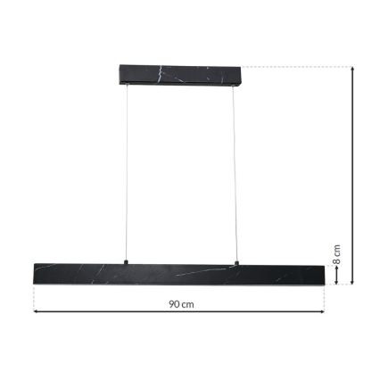Candelabro suspenso LED PIERCE LED/18W/230V preto