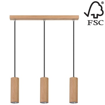 Candelabro suspenso LED PIPE 3xGU10/5W/230V carvalho mate - certificado por FSC