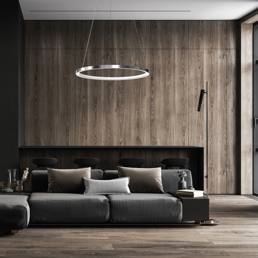 Candelabro suspenso LED ROTONDA LED/27W/230V cromado brilhante