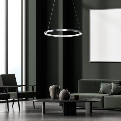 Candelabro suspenso LED ROTONDA LED/27W/230V cromado brilhante