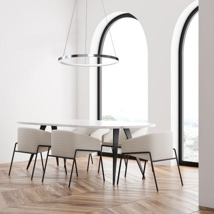Candelabro suspenso LED ROTONDA LED/27W/230V cromado brilhante