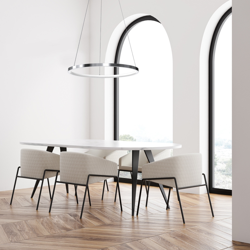 Candelabro suspenso LED ROTONDA LED/27W/230V cromado brilhante