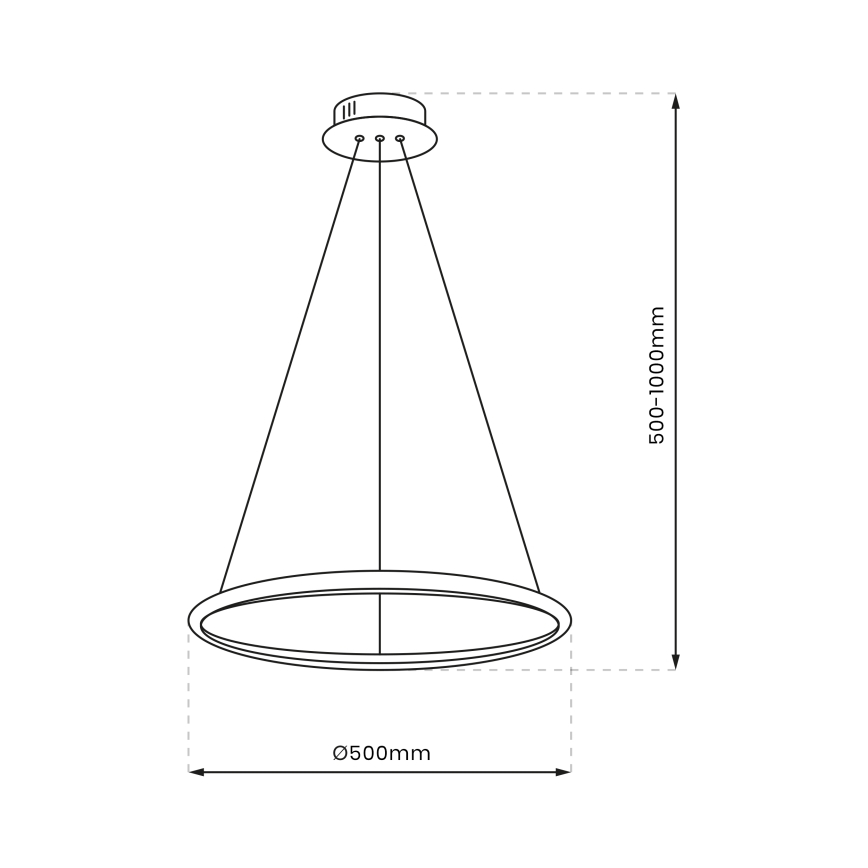 Candelabro suspenso LED ROTONDA LED/27W/230V cromado brilhante