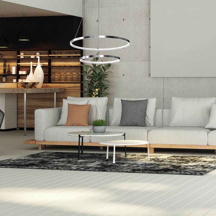 Candelabro suspenso LED ROTONDA LED/51W/230V cromado brilhante