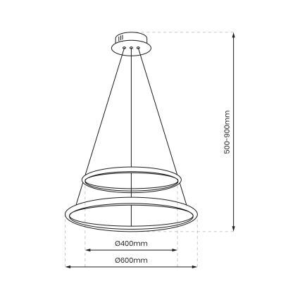Candelabro suspenso LED ROTONDA LED/51W/230V cromado brilhante