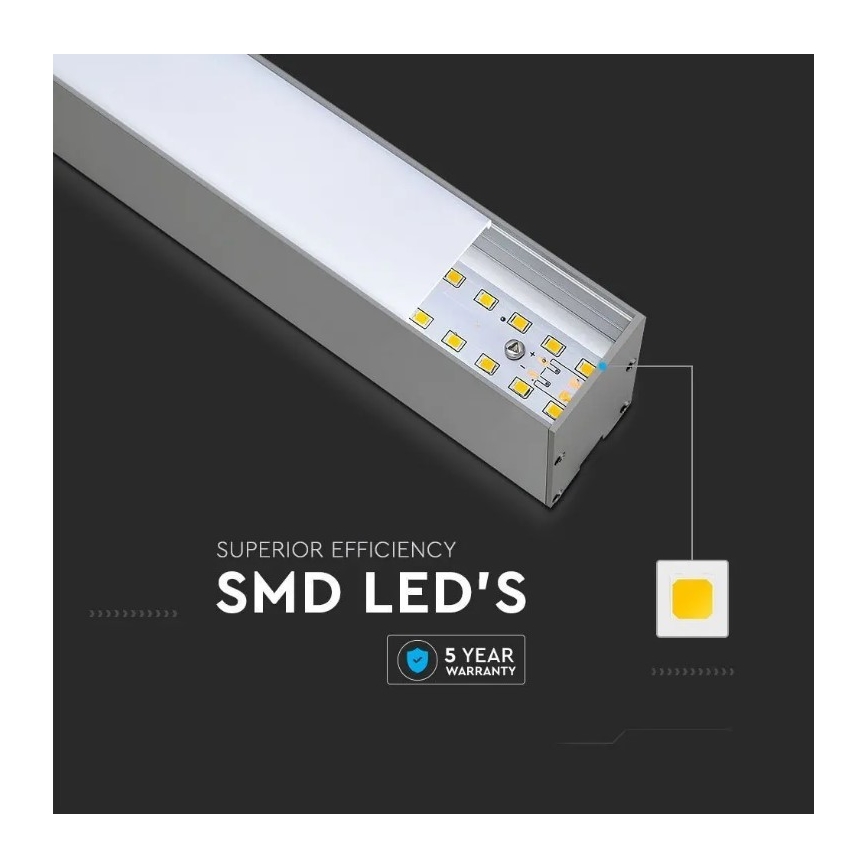 Candelabro suspenso LED SAMSUNG CHIP LED/40W/230V 4000K prateado