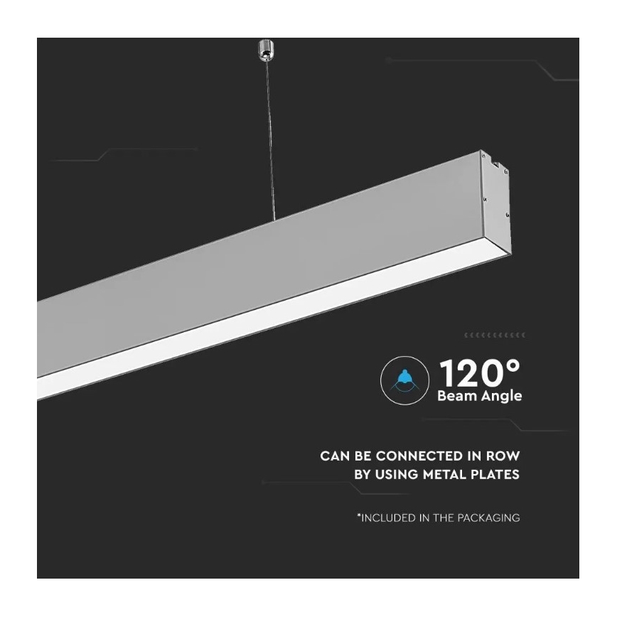 Candelabro suspenso LED SAMSUNG CHIP LED/40W/230V 4000K prateado