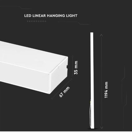 Candelabro suspenso LED SAMSUNG CHIP LED/40W/230V 6400K branco