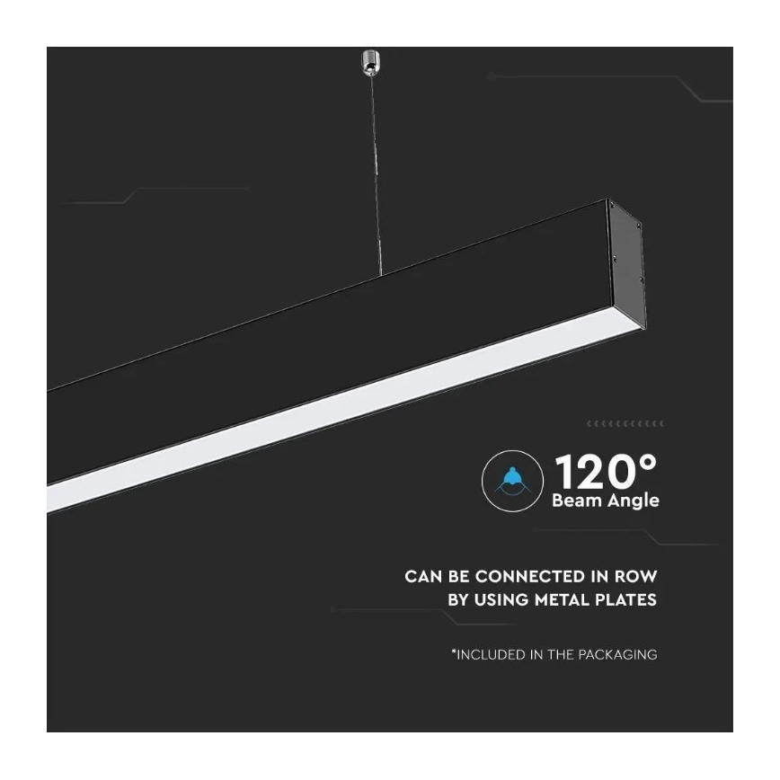 Candelabro suspenso LED SAMSUNG CHIP LED/40W/230V 6400K preto