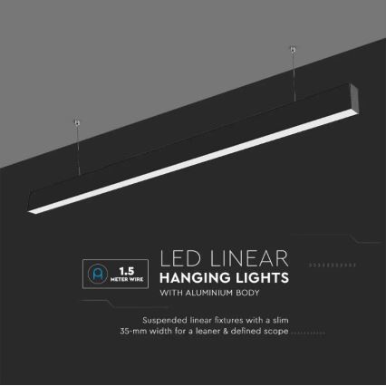 Candelabro suspenso LED SAMSUNG CHIP LED/40W/230V 6400K preto