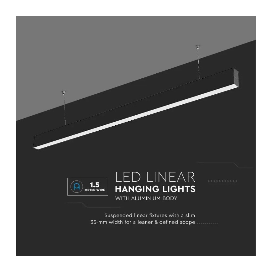 Candelabro suspenso LED SAMSUNG CHIP LED/40W/230V 6400K preto