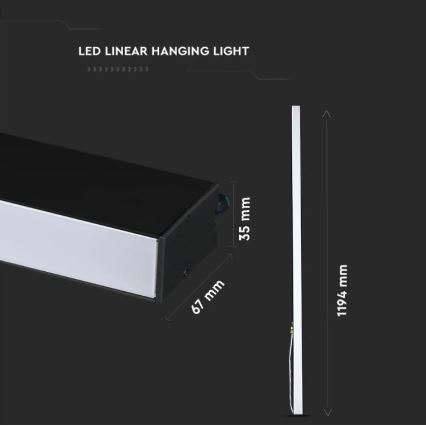 Candelabro suspenso LED SAMSUNG CHIP LED/40W/230V 6400K preto