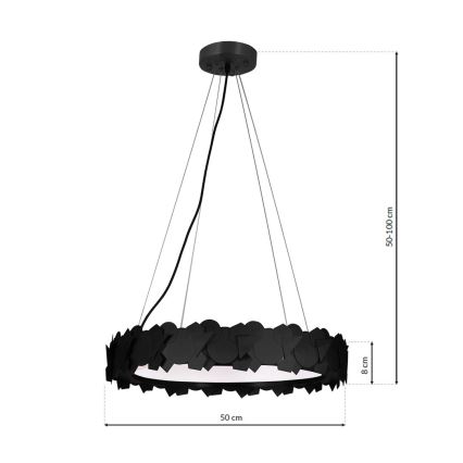 Candelabro suspenso LED SOHO 1xLED/24W/230V preto