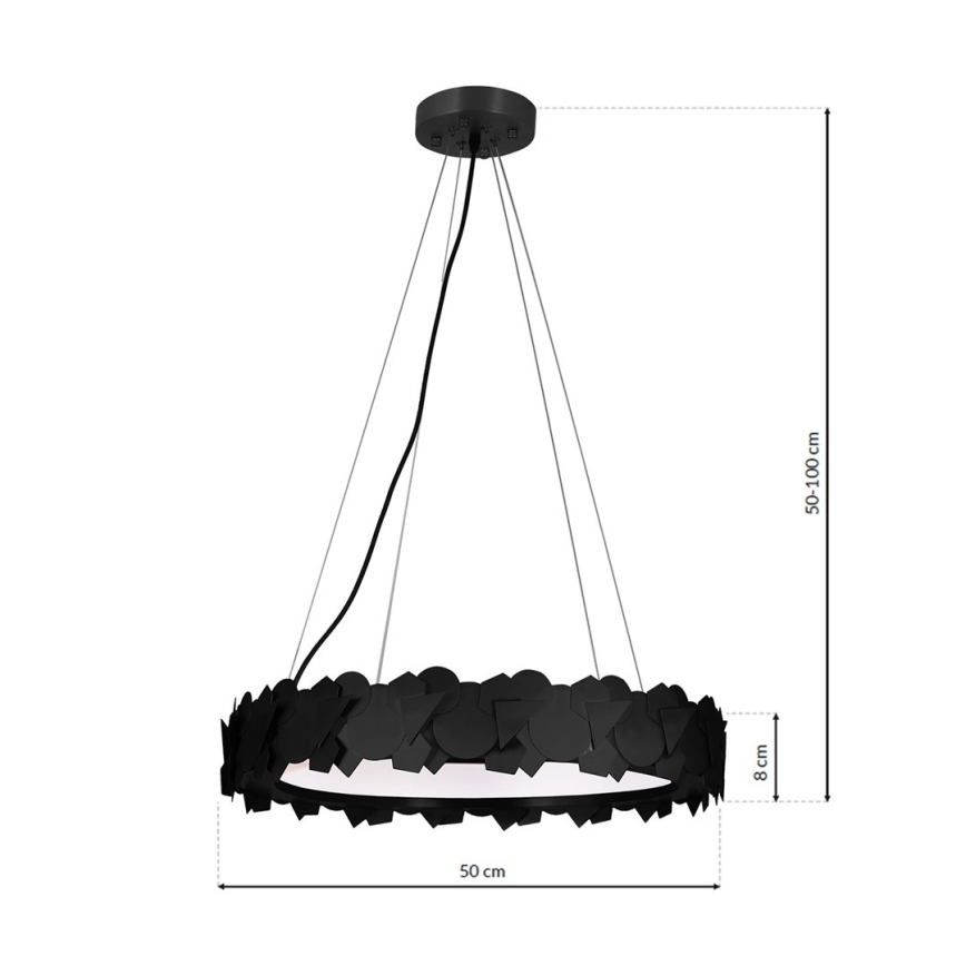 Candelabro suspenso LED SOHO 1xLED/24W/230V preto