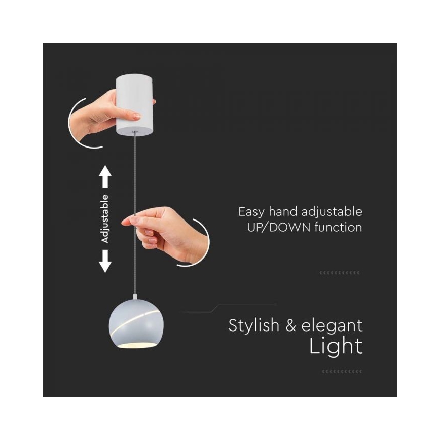 Candelabro suspenso LED táctil LED/8,5W/230V 3000K branco