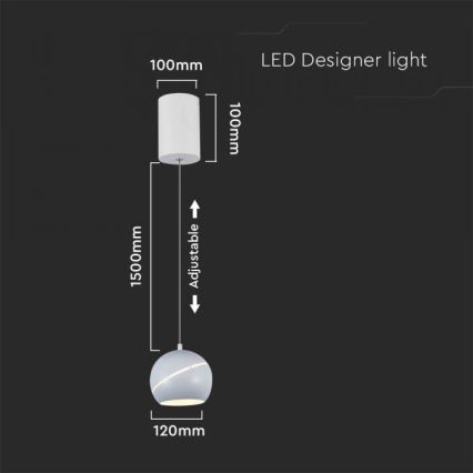 Candelabro suspenso LED táctil LED/8,5W/230V 3000K branco