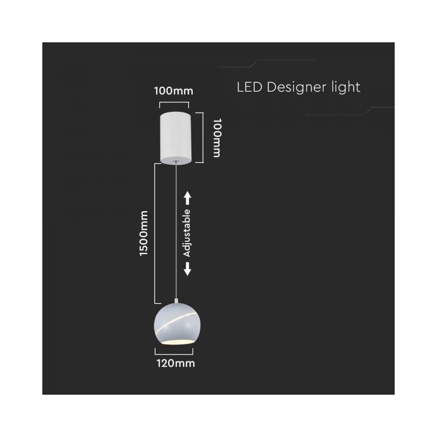 Candelabro suspenso LED táctil LED/8,5W/230V 3000K branco