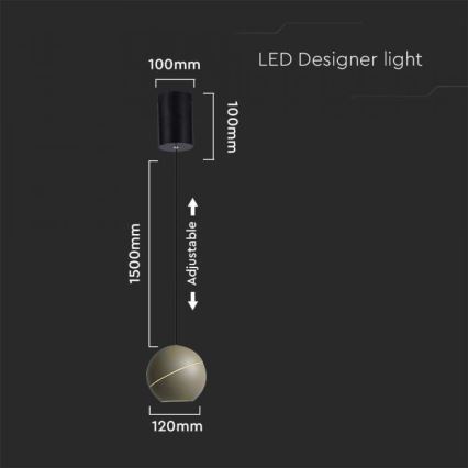 Candelabro suspenso LED táctil LED/8,5W/230V 3000K cinzento