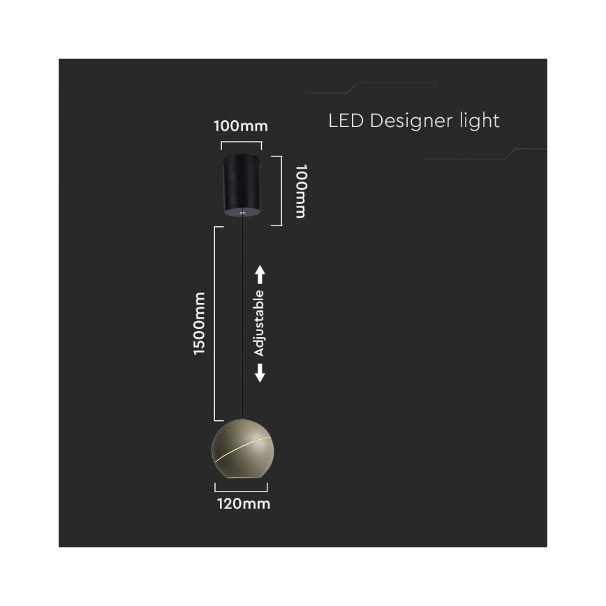 Candelabro suspenso LED táctil LED/8,5W/230V 3000K cinzento