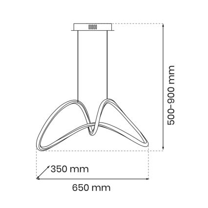 Candelabro suspenso LED TESORO LED/48W/230V preto