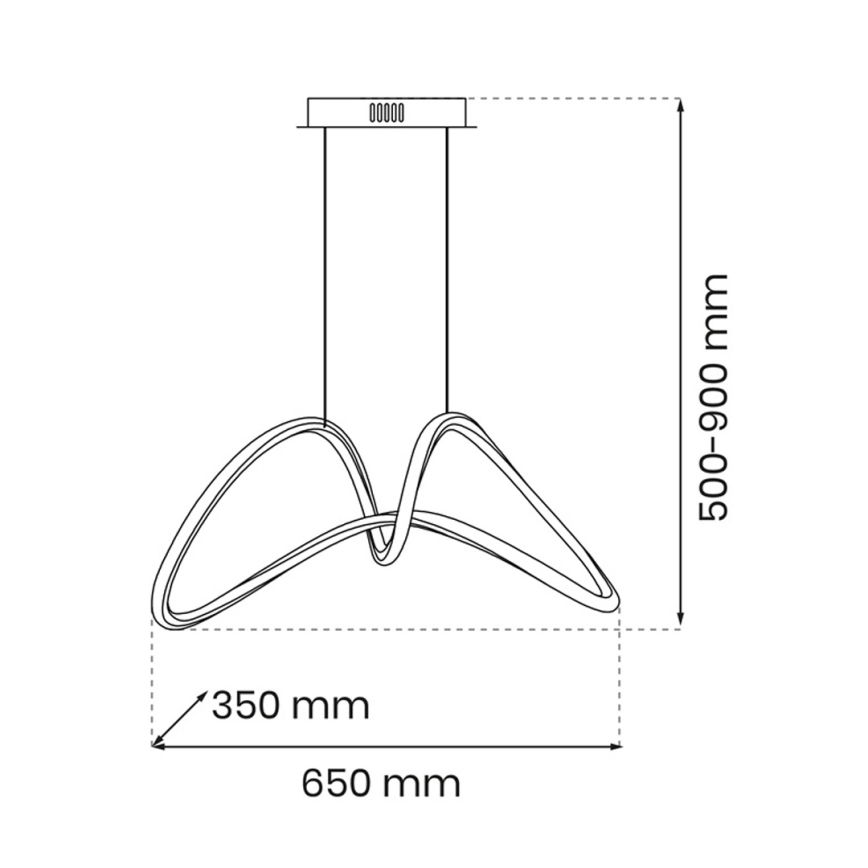 Candelabro suspenso LED TESORO LED/48W/230V preto
