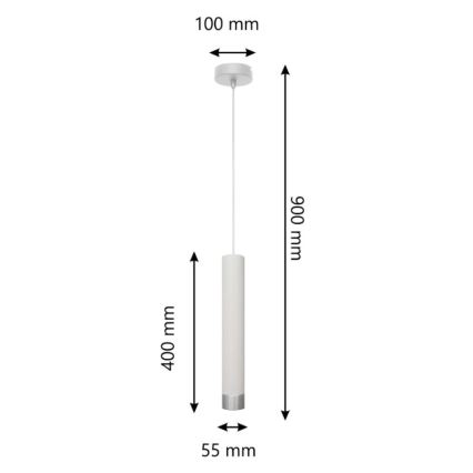 Candelabro suspenso LED TUBA 1xGU10/4,8W/230V branco/cromado mate