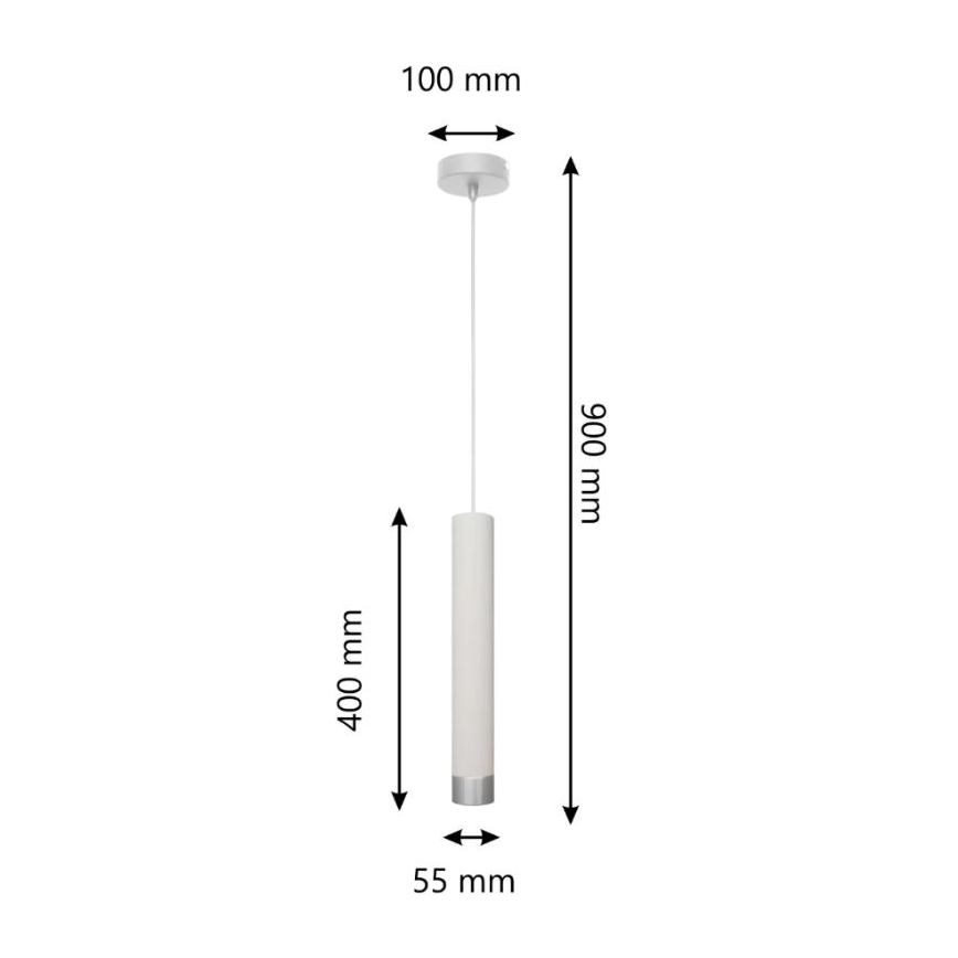Candelabro suspenso LED TUBA 1xGU10/4,8W/230V branco/cromado mate