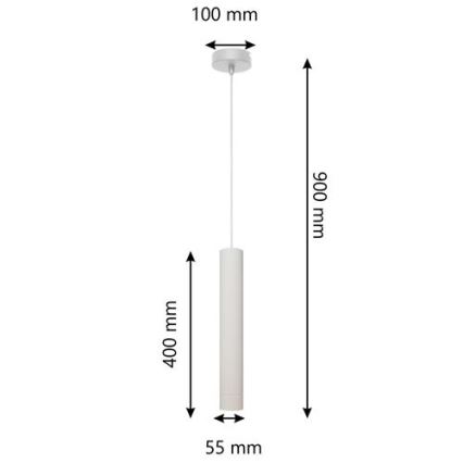 Candelabro suspenso LED TUBA 1xGU10/4,8W/230V branco
