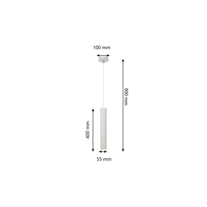 Candelabro suspenso LED TUBA 1xGU10/4,8W/230V branco