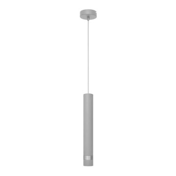 Candelabro suspenso LED TUBA 1xGU10/4,8W/230V cinzento/cromado brilhante