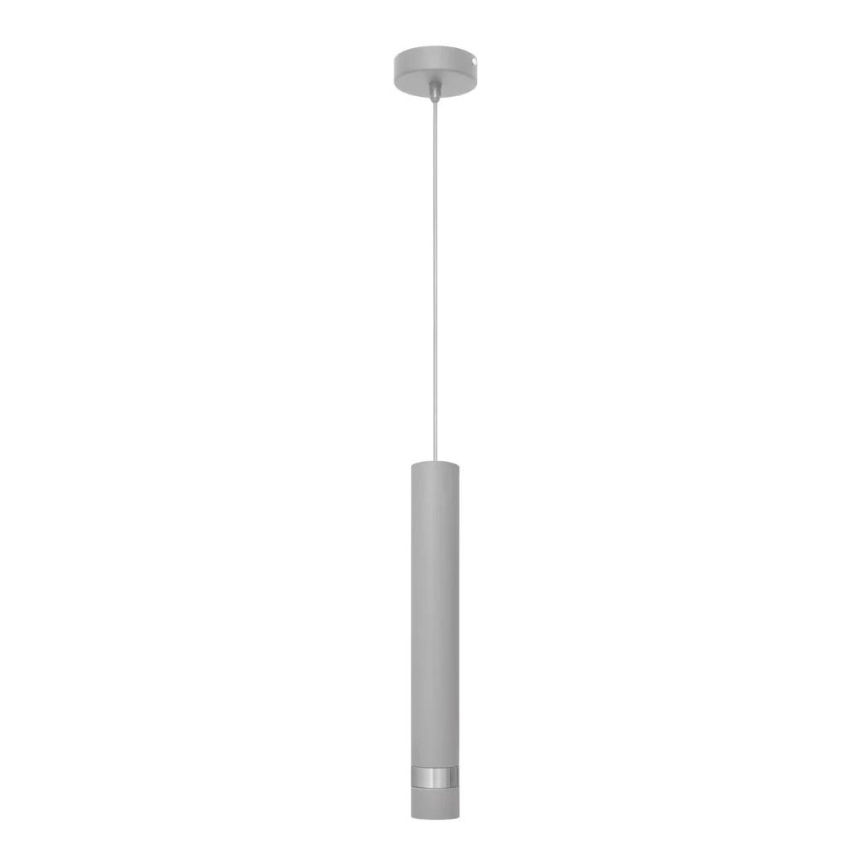 Candelabro suspenso LED TUBA 1xGU10/4,8W/230V cinzento/cromado brilhante