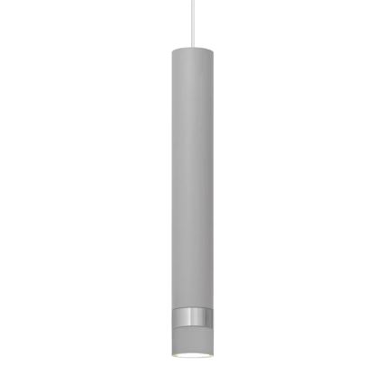 Candelabro suspenso LED TUBA 1xGU10/4,8W/230V cinzento/cromado brilhante