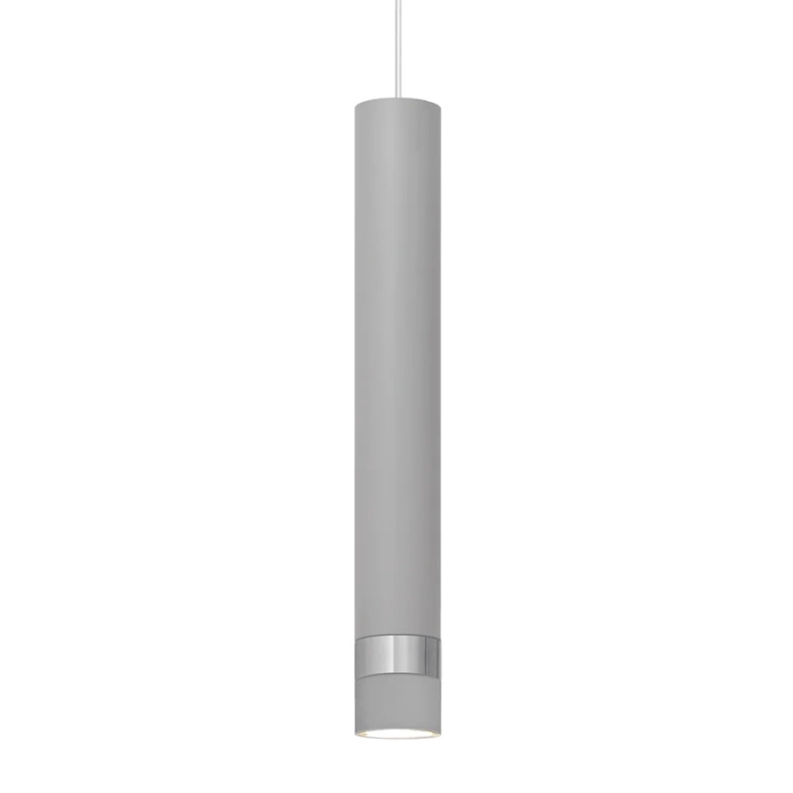 Candelabro suspenso LED TUBA 1xGU10/4,8W/230V cinzento/cromado brilhante