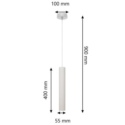 Candelabro suspenso LED TUBA 1xGU10/4,8W/230V cinzento/cromado mate