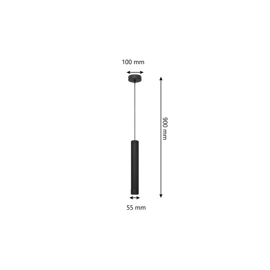 Candelabro suspenso LED TUBA 1xGU10/4,8W/230V preto