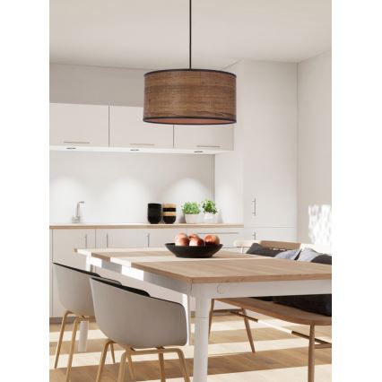 Candelabro suspenso LEGNO 1xE27/40W/230V diâmetro 30 cm castanho