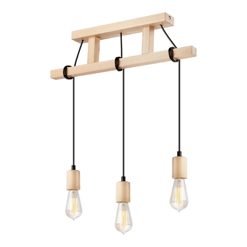 Candelabro suspenso LEON 3xE27/60W/230V faia - FSC certificado
