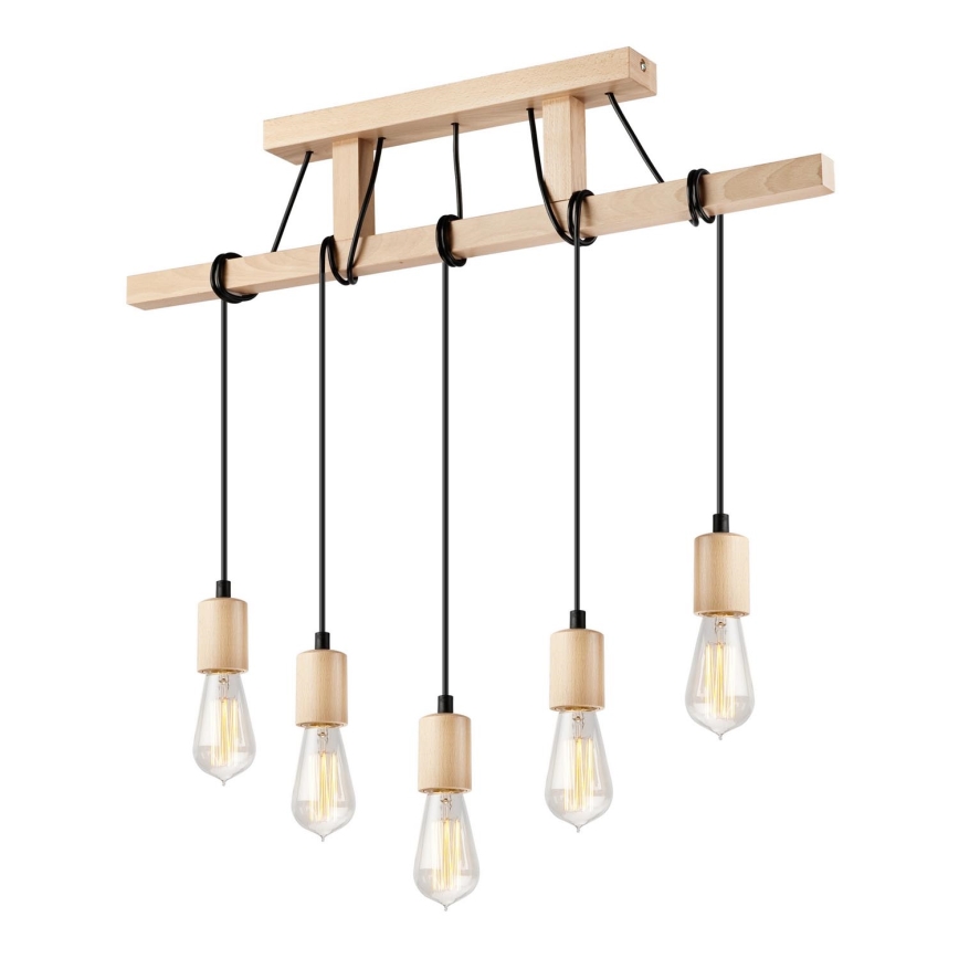 Candelabro suspenso LEON 5xE27/60W/230V faia - FSC certificado