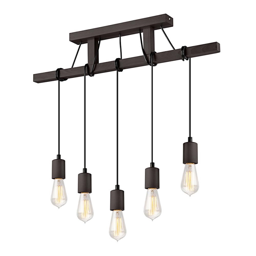 Candelabro suspenso LEON 5xE27/60W/230V faia - FSC certificado