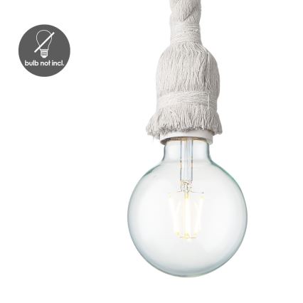 Candelabro suspenso LEONARDO ROPE 1xE27/10W/230V branco