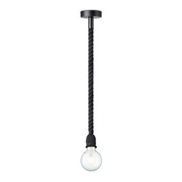 Candelabro suspenso LEONARDO ROPE 1xE27/10W/230V preto