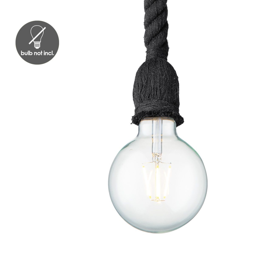Candelabro suspenso LEONARDO ROPE 1xE27/10W/230V preto