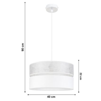 Candelabro suspenso LIMA 1xE27/60W/230V branco