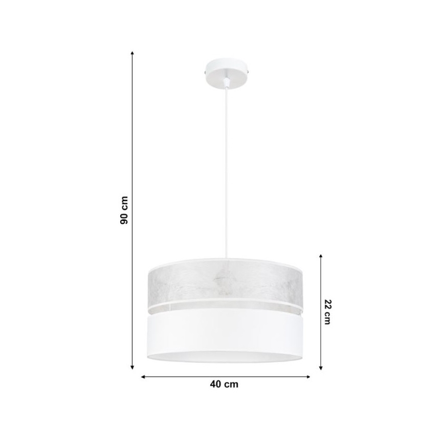 Candelabro suspenso LIMA 1xE27/60W/230V branco