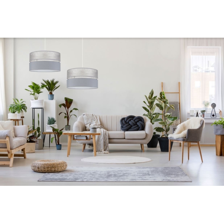 Candelabro suspenso LIMA 1xE27/60W/230V cinzento