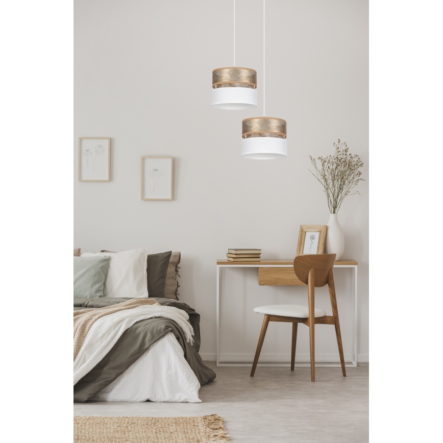 Candelabro suspenso LIMA 1xE27/60W/230V dourado/branco